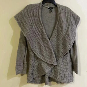 ❤️2/$50❤️[XL]Vintage Carolee Little Gray Wide Neck  open sweater cardigan